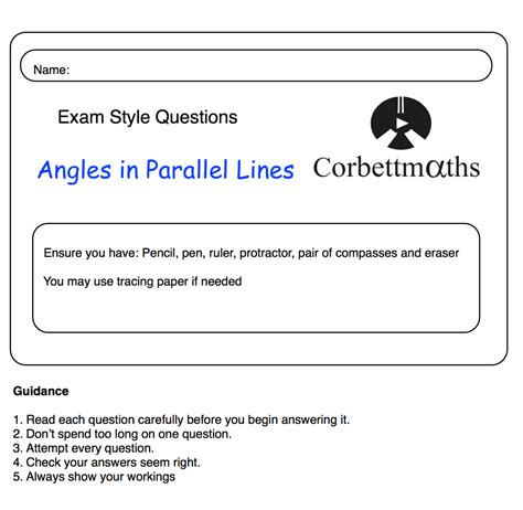 Angles in Parallel Lines Practice Questions – .